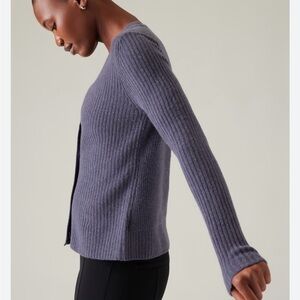 Athleta Layover Cardigan Sweater Nightfall Purple Medium M